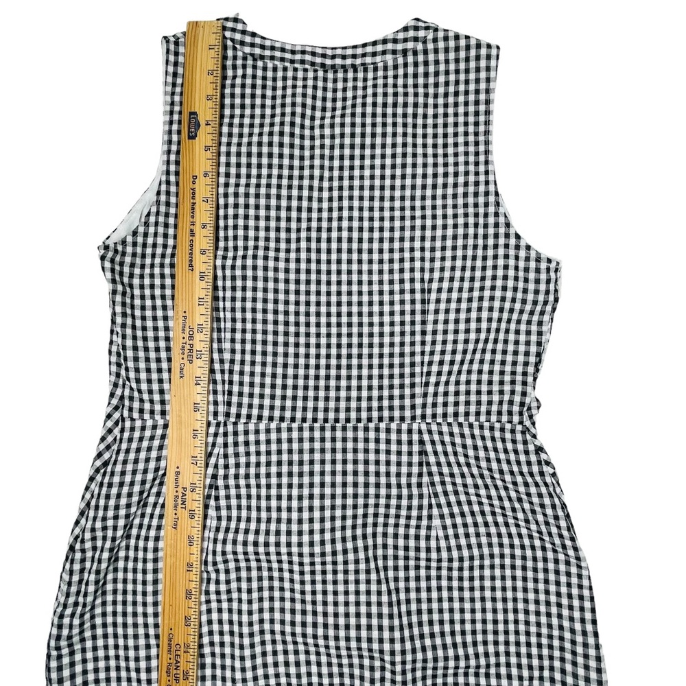 Vineyard Vines Black & White Gingham Seersucker Tie Front Dress Size 10 - Picture 15 of 16
